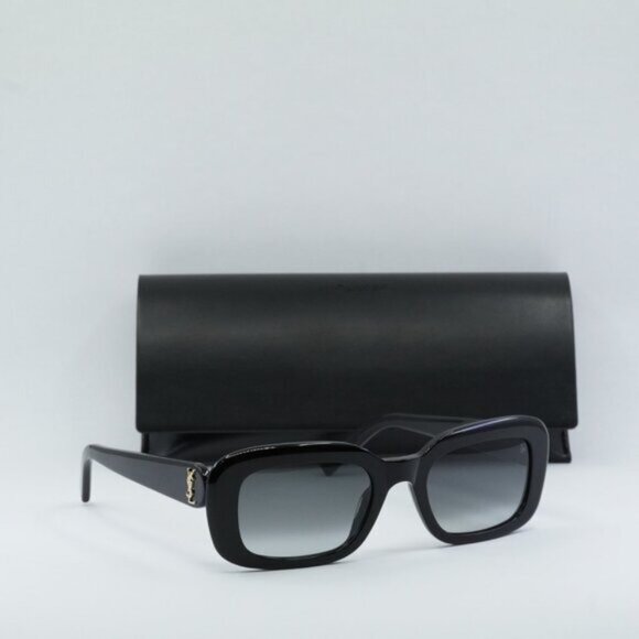Final Price! Saint Laurent SLM130 002 Shiny Black Sunglasses - Picture 1 of 11